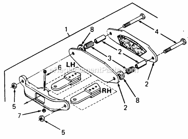 Caliper Brake Assembly Diagram and Parts List for 1882 800000-821059, 140-721-100, 141-721-100 Cub Cadet Lawn Tractor